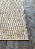 Chandra Rugs Jazz 70% Leather + 30% Cotton Hand-Woven Contemporary Reversible Rug Grey/Tan 7'9 x 10'6