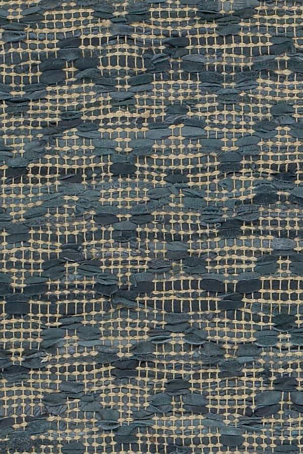 Chandra Rugs Jazz 70% Leather + 10% Cotton + 20% Jute Hand-Woven Contemporary Reversible Rug Tan/Grey 7'9 x 10'6