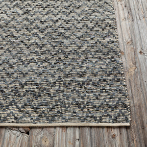 Chandra Rugs Jazz 70% Leather + 10% Cotton + 20% Jute Hand-Woven Contemporary Reversible Rug Tan/Grey 7'9 x 10'6