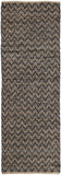 Chandra Rugs Jazz 70% Leather + 10% Cotton + 20% Jute Hand-Woven Contemporary Reversible Rug Tan/Grey 2'6 x 7'6