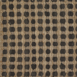 Chandra Rugs Jazz 65% Cotton + 35% Jute Hand-Woven Contemporary Reversible Rug Tan/Black 7'9 x 10'6