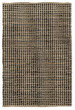 Chandra Rugs Jazz 65% Cotton + 35% Jute Hand-Woven Contemporary Reversible Rug Tan/Black 7'9 x 10'6