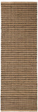 Chandra Rugs Jazz 65% Cotton + 35% Jute Hand-Woven Contemporary Reversible Rug Tan/Black 2'6 x 7'6
