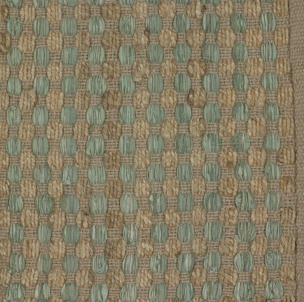Chandra Rugs Jazz 65% Cotton + 35% Jute Hand-Woven Contemporary Reversible Rug Tan/Green 7'9 x 10'6