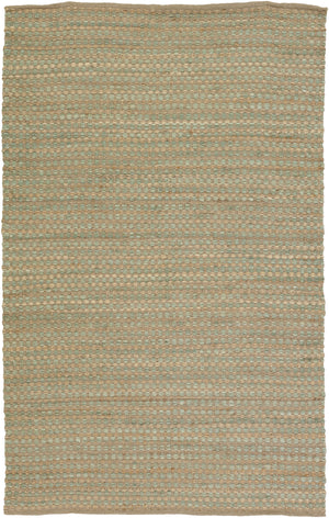 Chandra Rugs Jazz 65% Cotton + 35% Jute Hand-Woven Contemporary Reversible Rug Tan/Green 7'9 x 10'6