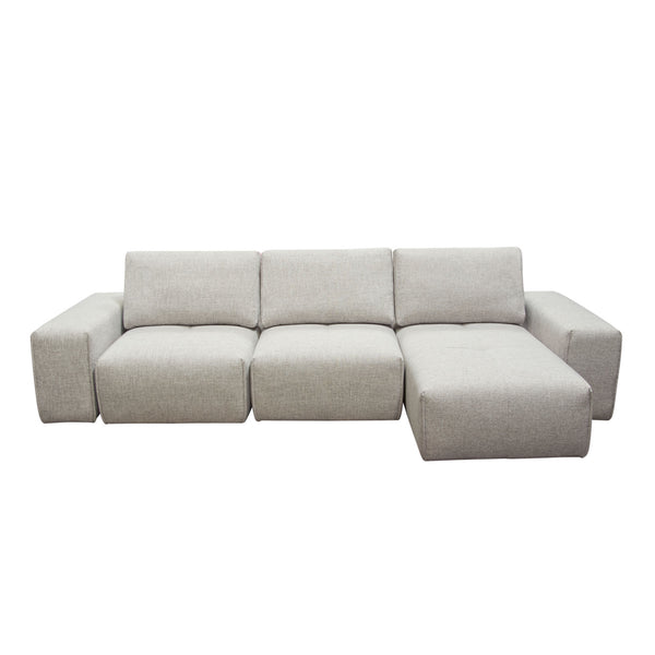 Jazz Modular 3-Seater Chaise Sectional with Adjustable Backrests in Light Brown Fabric by Diamond Sofa