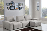 Jazz Modular 3-Seater Chaise Sectional with Adjustable Backrests in Light Brown Fabric by Diamond Sofa