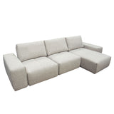 Jazz Modular 3-Seater Chaise Sectional with Adjustable Backrests in Light Brown Fabric by Diamond Sofa