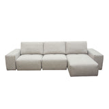 Jazz Modular Chaise Sectional with Adjustable Backrests in Light Brown Fabric