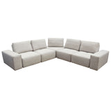 Jazz Modular 5-Seater Corner Sectional with Adjustable Backrests in Light Brown Fabric by Diamond Sofa