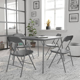 English Elm EE2027 Contemporary Commercial Grade Folding Game Table and Chair Set Gray EEV-14669