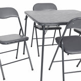 English Elm EE2027 Contemporary Commercial Grade Folding Game Table and Chair Set Gray EEV-14669