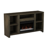 Traditional Rustic TV Stand with Electric Fireplace Included, Fully Assembled