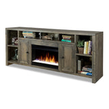 Legends Furniture Traditional Rustic TV Stand with Electric Fireplace Included, Fully Assembled JC5284.BNW