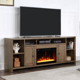 Legends Furniture Traditional Rustic TV Stand with Electric Fireplace Included, Fully Assembled JC5284.BNW