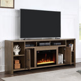 Legends Furniture Traditional Rustic TV Stand with Electric Fireplace Included, Fully Assembled JC5284.BNW