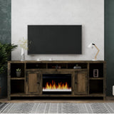 Legends Furniture Traditional Rustic TV Stand with Electric Fireplace Included, Fully Assembled JC5284.BNW