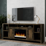 Legends Furniture Traditional Rustic TV Stand with Electric Fireplace Included, Fully Assembled JC5284.BNW