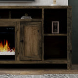 Legends Furniture Traditional Rustic TV Stand with Electric Fireplace Included, Fully Assembled JC5284.BNW