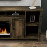 Legends Furniture Traditional Rustic TV Stand with Electric Fireplace Included, Fully Assembled JC5284.BNW