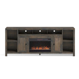 Traditional Rustic TV Stand with Electric Fireplace Included, Fully Assembled