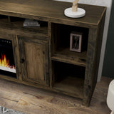 Legends Furniture Traditional Rustic TV Stand with Electric Fireplace Included, Fully Assembled JC5284.BNW