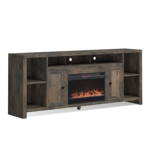 Legends Furniture Traditional Rustic TV Stand with Electric Fireplace Included, Fully Assembled JC5284.BNW