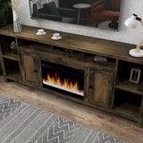 Legends Furniture Traditional Rustic TV Stand with Electric Fireplace Included, Fully Assembled JC5284.BNW