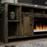 Legends Furniture Traditional Rustic TV Stand with Electric Fireplace Included, Fully Assembled JC5284.BNW