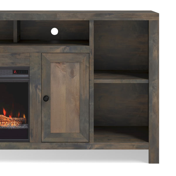 Legends Furniture Traditional Rustic TV Stand with Electric Fireplace Included, Fully Assembled JC5284.BNW