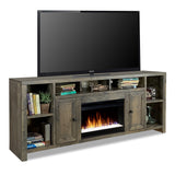 Legends Furniture Traditional Rustic TV Stand with Electric Fireplace Included, Fully Assembled JC5284.BNW