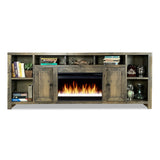 Legends Furniture Traditional Rustic TV Stand with Electric Fireplace Included, Fully Assembled JC5284.BNW