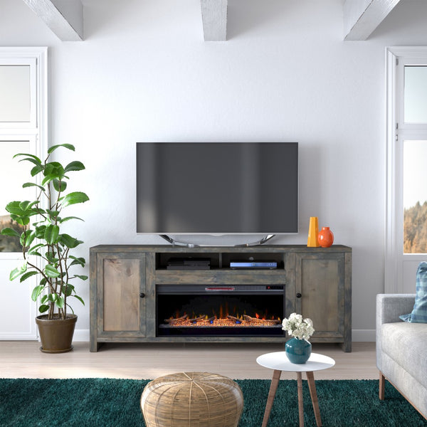 Legends Furniture Traditional Rustic TV Stand with Electric Fireplace Included, Fully Assembled JC5401.BNW