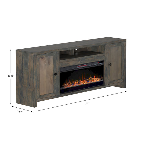 Legends Furniture Traditional Rustic TV Stand with Electric Fireplace Included, Fully Assembled JC5401.BNW