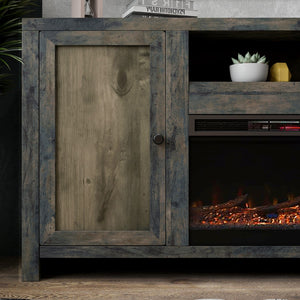 Legends Furniture Traditional Rustic TV Stand with Electric Fireplace Included, Fully Assembled JC5401.BNW