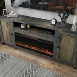 Legends Furniture Traditional Rustic TV Stand with Electric Fireplace Included, Fully Assembled JC5401.BNW