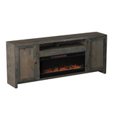 Traditional Rustic TV Stand with Electric Fireplace Included, Fully Assembled