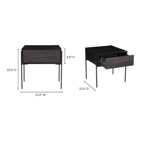 Moe's Home Tobin Side Table Charcoal JD-1002-07