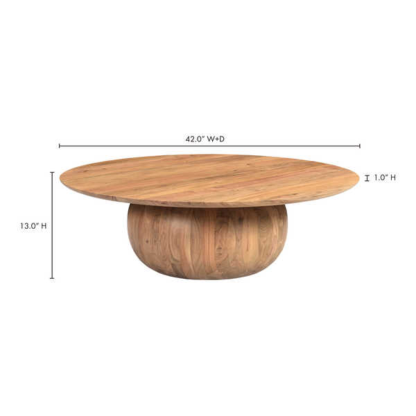 Moe's Home Bradbury Coffee Table Large Natural Acacia JD-1056-03