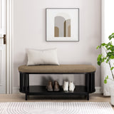 Walker Edison Jenner Modern/Contemporary 45" Modern Upholstered Top Bench JENL4KBL