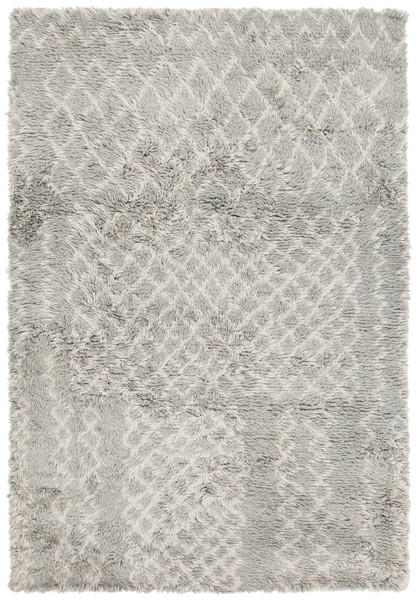 Chandra Rugs Jeri 100% Wool Hand Knotted Contemporary Shag Rug Grey 7'9 x 10'6