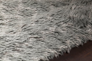 Chandra Rugs Jeri 100% Wool Hand Knotted Contemporary Shag Rug Grey 7'9 x 10'6