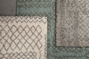 Chandra Rugs Jeri 100% Wool Hand Knotted Contemporary Shag Rug Grey 7'9 x 10'6
