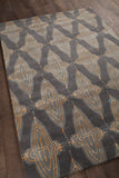 Chandra Rugs Jessica Swift 80% Wool +20% Viscose Hand-Tufted Designer Wool Rug Charcoal/Grey/Gold 7'9 x 10'6