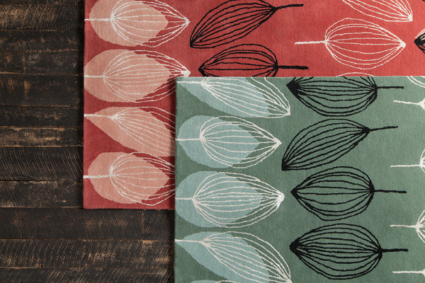 Chandra Rugs Jessica Swift 80% Wool +20% Viscose Hand-Tufted Designer Wool Rug Red/Pink/White/Black 7'9 x 10'6