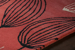 Chandra Rugs Jessica Swift 80% Wool +20% Viscose Hand-Tufted Designer Wool Rug Red/Pink/White/Black 7'9 x 10'6
