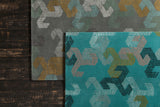 Chandra Rugs Jessica Swift 80% Wool +20% Viscose Hand-Tufted Designer Wool Rug Grey/White/Blue/Black/Gold 7'9 x 10'6