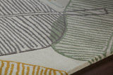 Chandra Rugs Jessica Swift 80% Wool +20% Viscose Hand-Tufted Designer Wool Rug Grey/Brown/Yellow/Blue 7'9 x 10'6