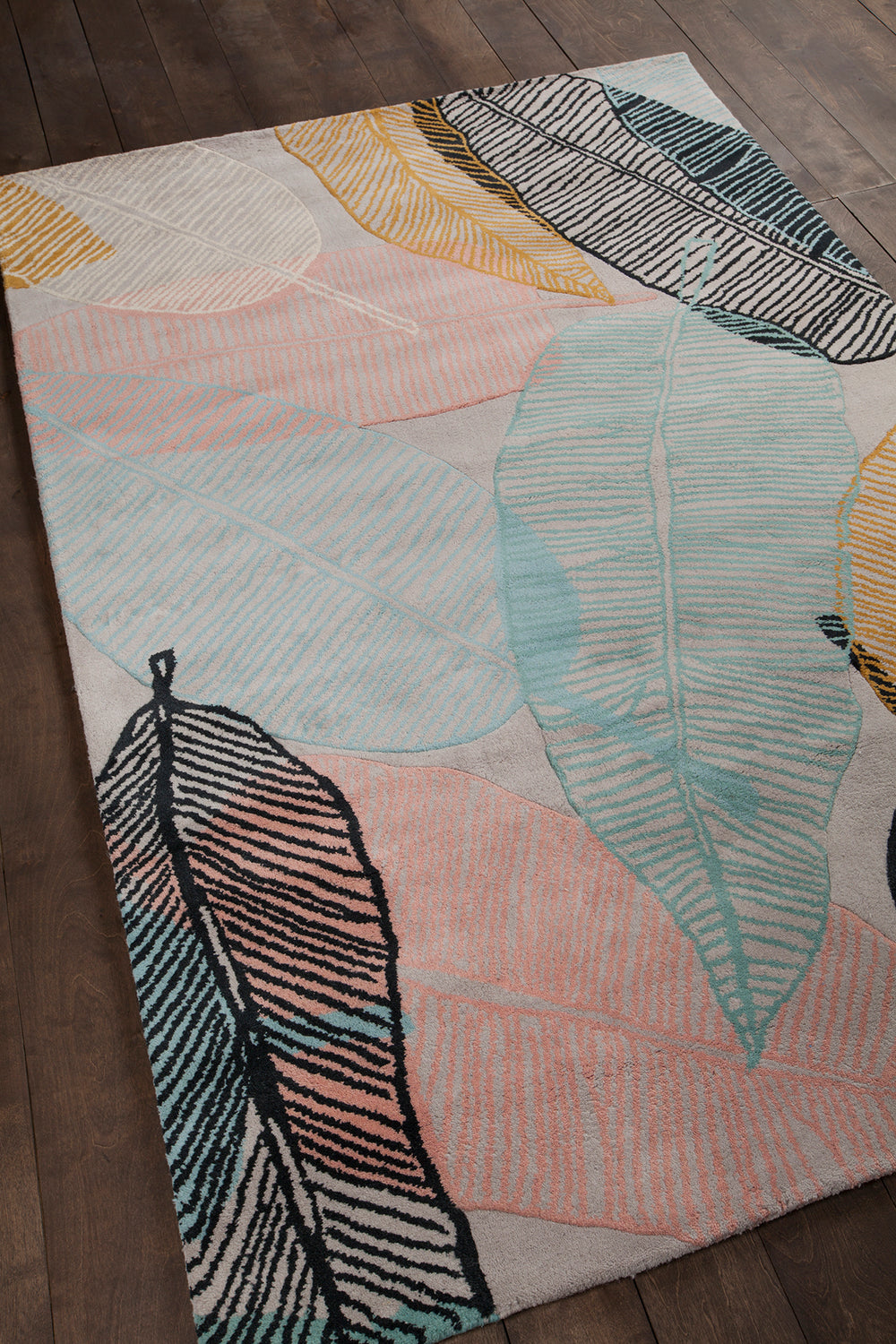 Chandra Rugs Jessica Swift 80% Wool +20% Viscose Hand-Tufted Designer Wool Rug Grey/Pink/Blue/Yellow/Black 7'9 x 10'6