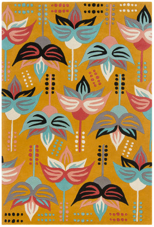 Chandra Rugs Jessica Swift 80% Wool +20% Viscose Hand-Tufted Designer Wool Rug Yellow/Blue/Black/Pink/Cream/Grey 7'9 x 10'6